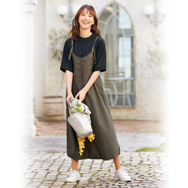 異素材使いジャンパースカート | 京都通販ミセスのファッション館・本店