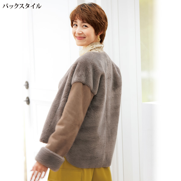 新品未使用】machattエコムートンリバーシブルコート（ブラウン）