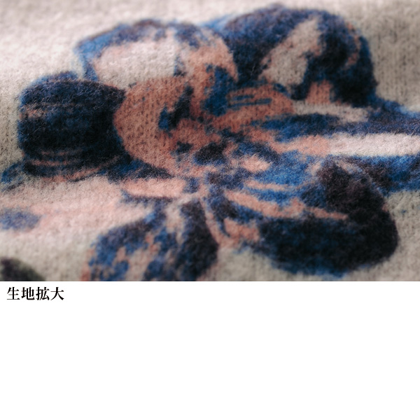起毛プリント切替えチュニック
