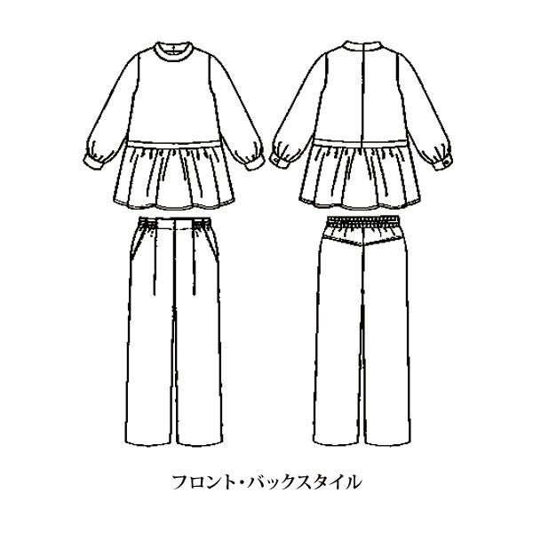 ミックスツイードブラウス＆パンツセット