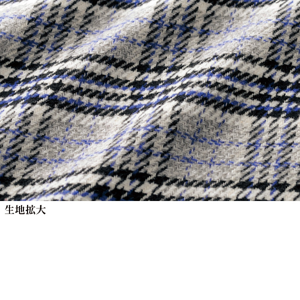 チェック柄切替え 異素材使いチュニック