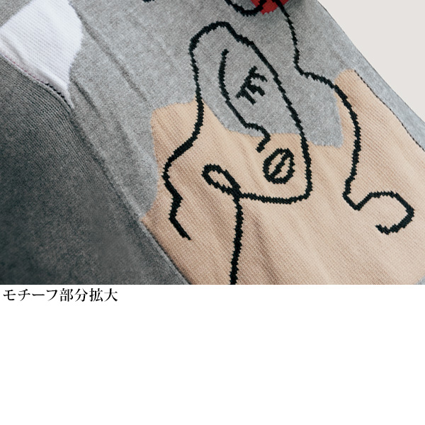 レディ柄ジャカード編みニットチュニック