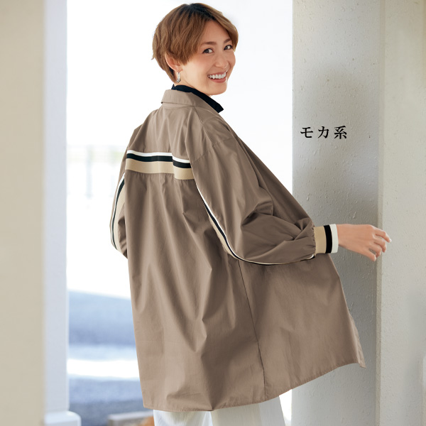 カラーライン使いシャツチュニック