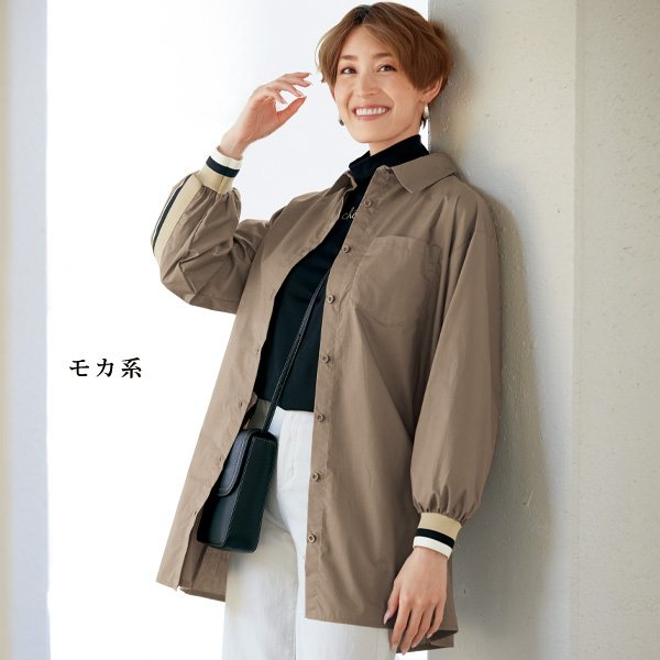 カラーライン使いシャツチュニック
