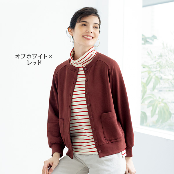 タートルネックボーダープルオーバー