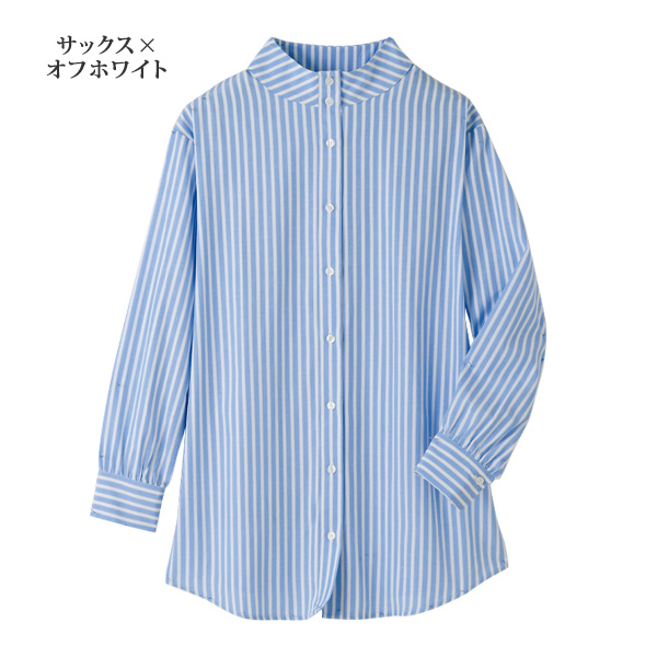 前後2ウェイストライプシャツ | 京都通販ミセスのファッション館