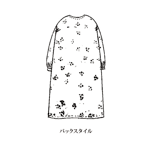 水彩画風プリントワンピース