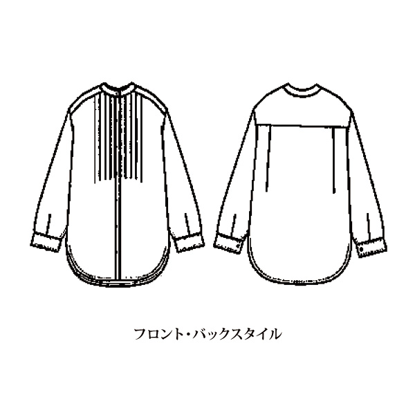 麻混 前タックシャツチュニック