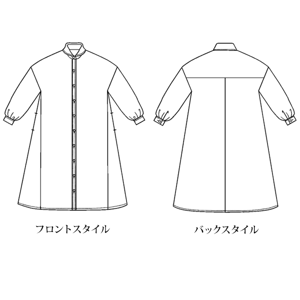 総柄コットンシャツワンピース