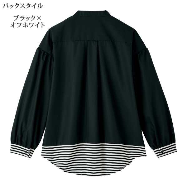ボーダー切替えデザインシャツ