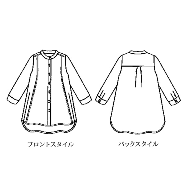 多ボタンデザインシャツチュニック
