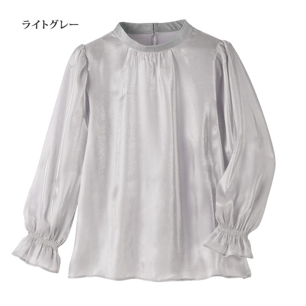 光沢オーガンジーブラウス
