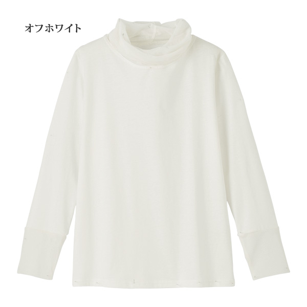 メッシュ使いコットンプルオーバー