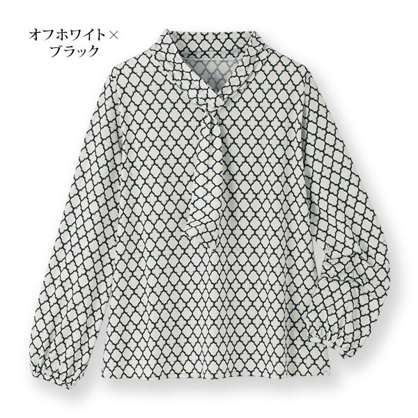 ボウタイ風カットソーブラウス