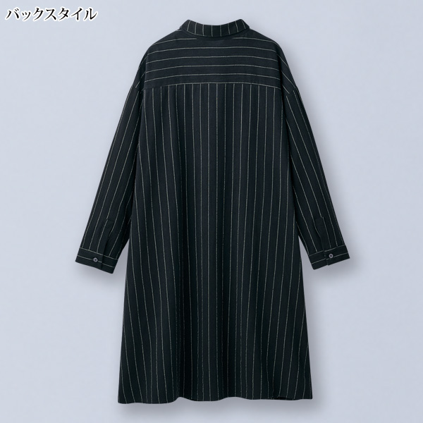 ストライプゆったりシャツチュニック