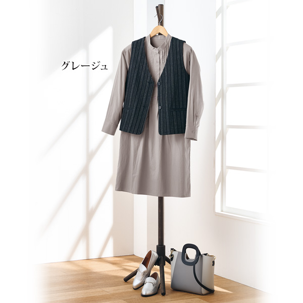 ピンタック使いシャツチュニック