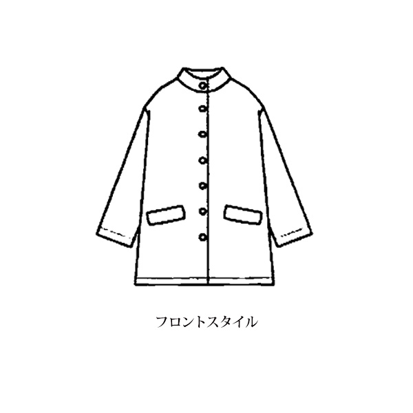グレンチェックスタンド襟コート