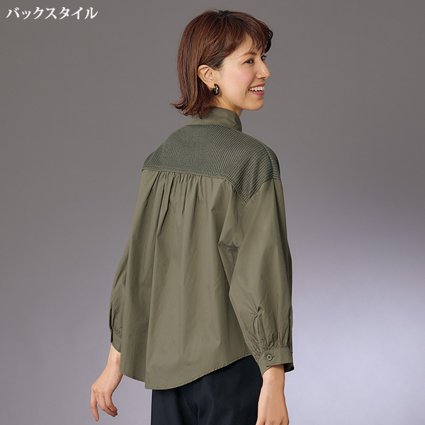 ニット切替えゆったりシャツ
