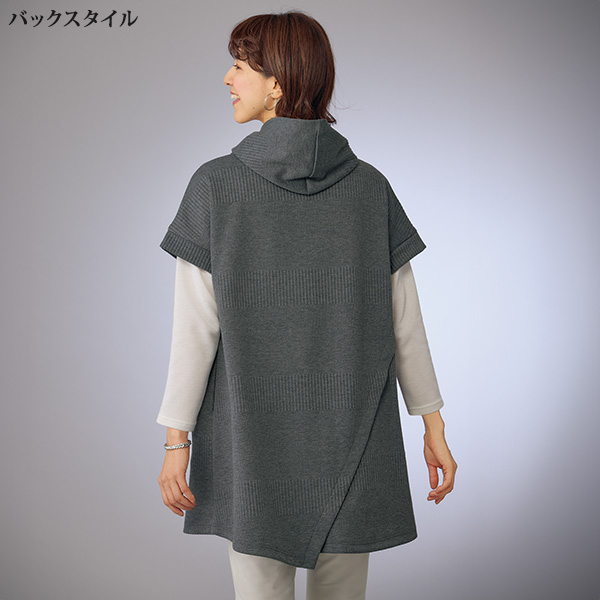 幾何学柄ジャカード フーディーチュニック