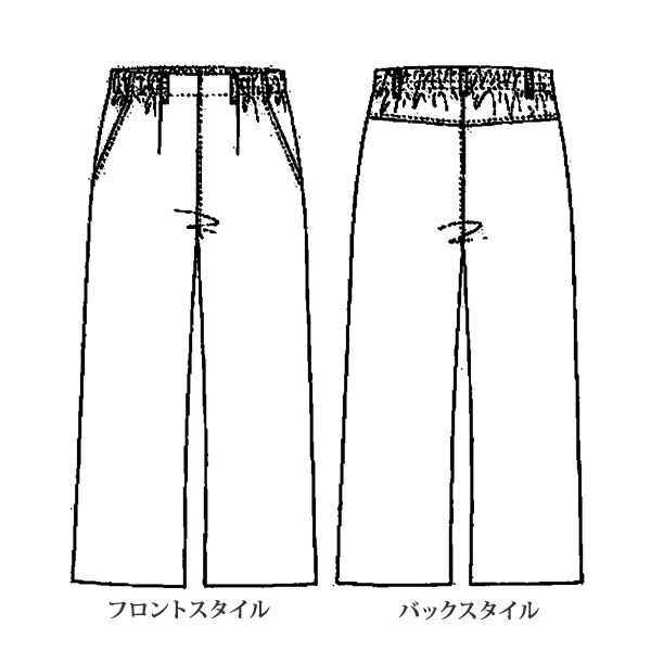 尾州織 ミニ千鳥柄 セミワイドパンツ 大きいサイズ M L LL 3L