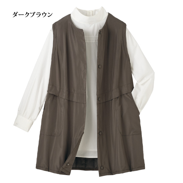薄中わた入りロングベスト
