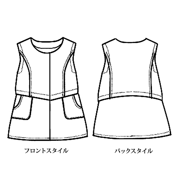 薄中わた入りロングベスト