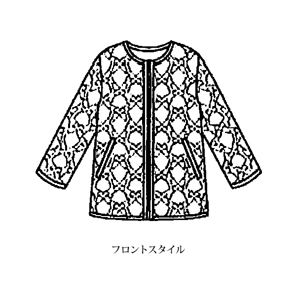 ポイント配色 薄中わた入り キルトジャケット