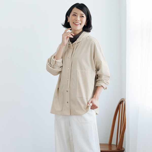 フード付き コーデュロイジャケット