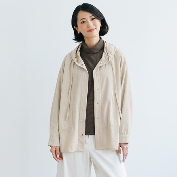 フード付き コーデュロイジャケット