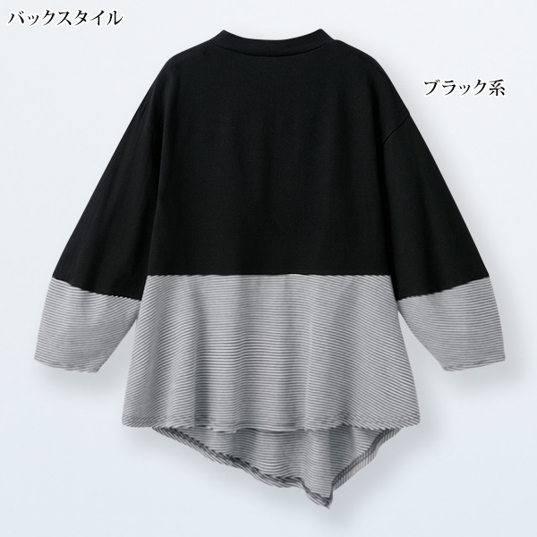 切替えデザイン カットソープルオーバー