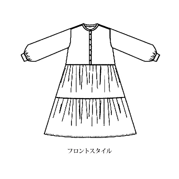 微起毛フラワープリント ティアードワンピース