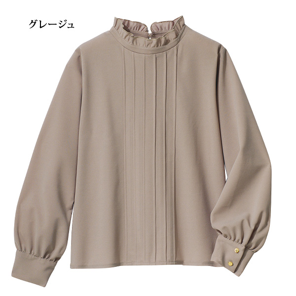 前ピンタック カットソーブラウス