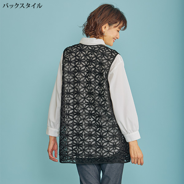 テープレースジレ＆シャツセット 大きいサイズ M L LL 3L