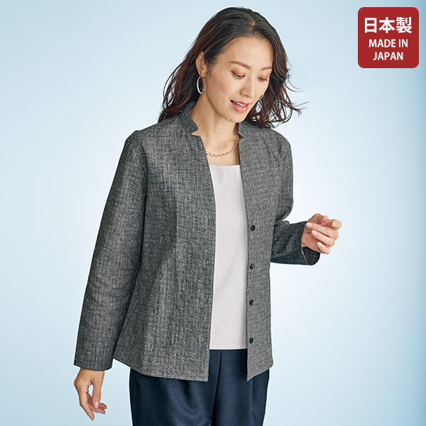 播州織 綿麻シャツジャケット