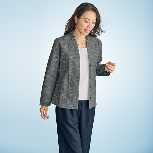 播州織 綿麻シャツジャケット