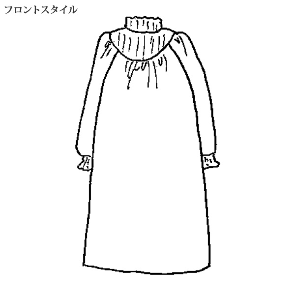 胸元ギャザープリントワンピース