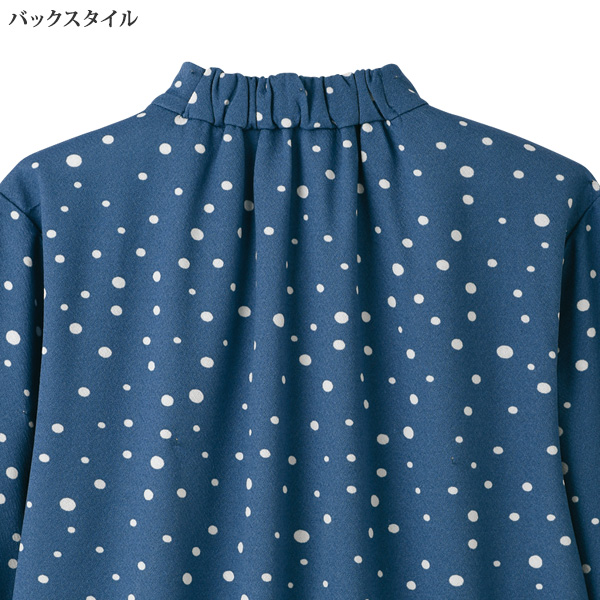 ドット柄ジャージーブラウス