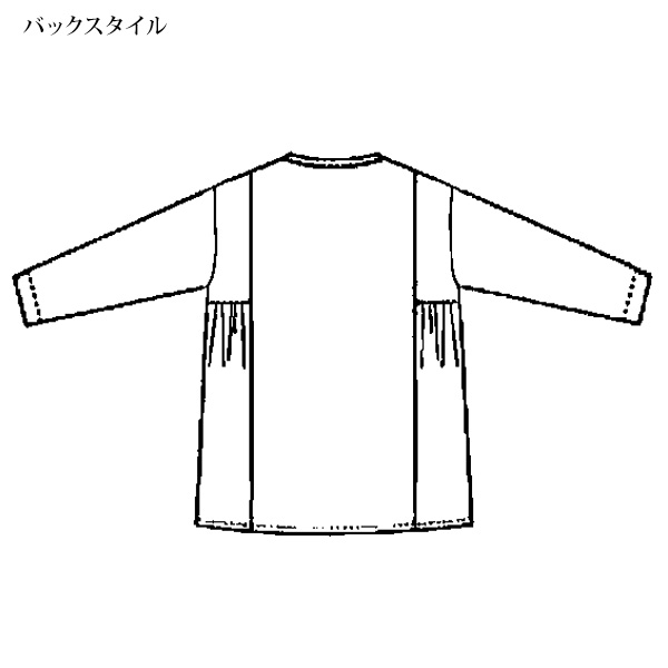 ダマスク柄プリント キーネックチュニック