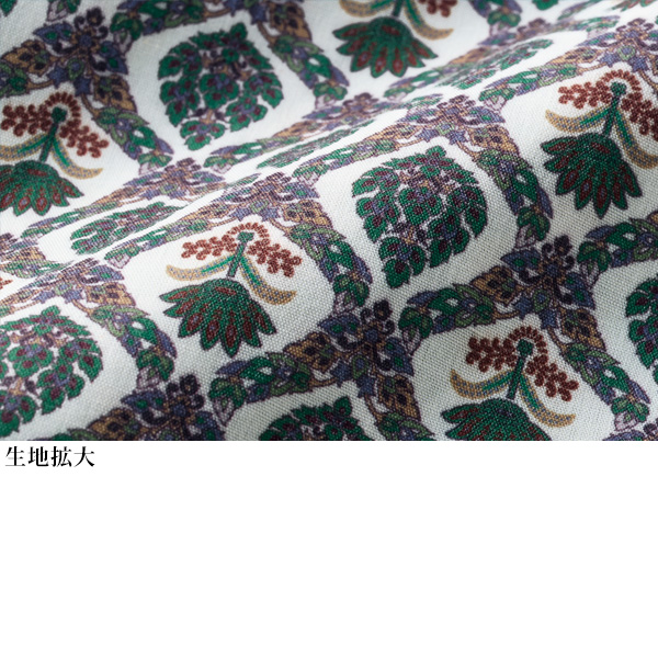 ダマスク柄プリント キーネックチュニック