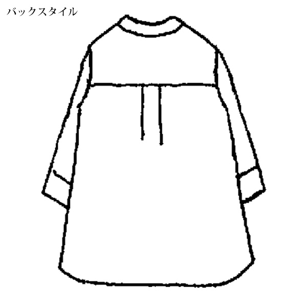 ドット柄切替え 多彩柄シャツチュニック