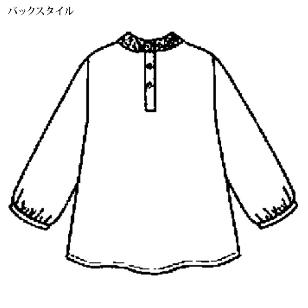 プリント襟ブラウス