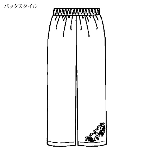 幾何学柄 プリントセミワイドパンツ