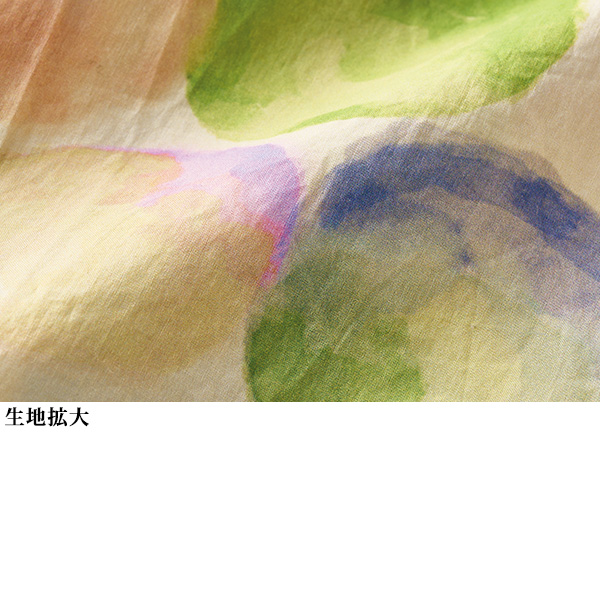 水彩画風 バルーンドットプリントシャツ