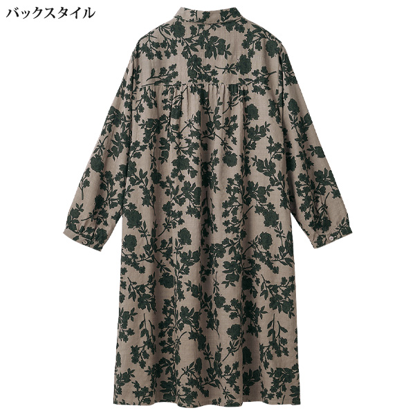 ボタニカルプリント シャツチュニック