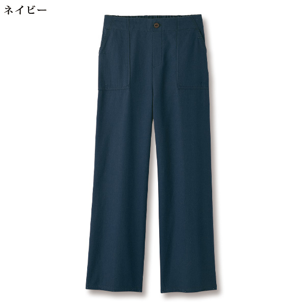 綿麻混 ストレッチベイカーパンツ 股下60cm 大きいサイズ M L LL 3L