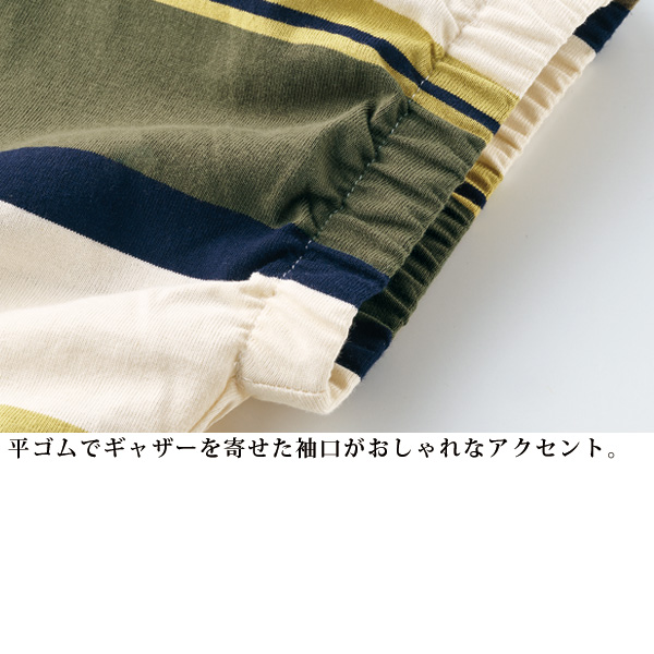 配色ボーダーゆったりドルマンプルオーバー