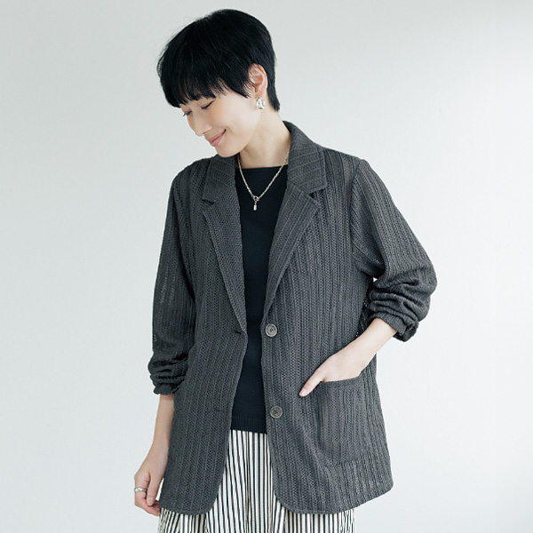 総レース リラックステーラードジャケット