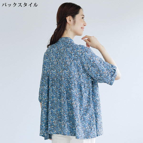 小花プリントゆったりブラウス