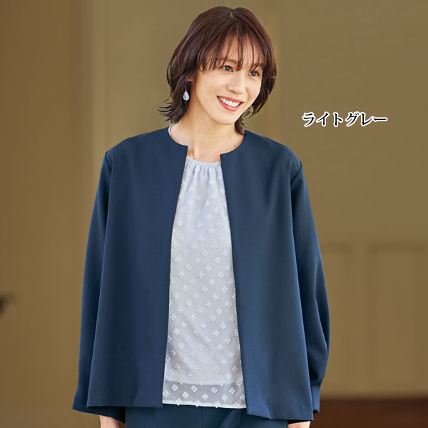 花柄ドビー裏付ブラウス