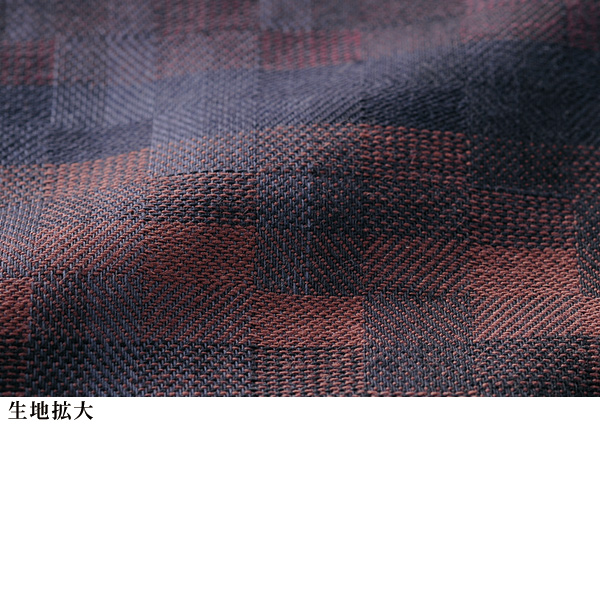 先染めコットン格子柄シャツ